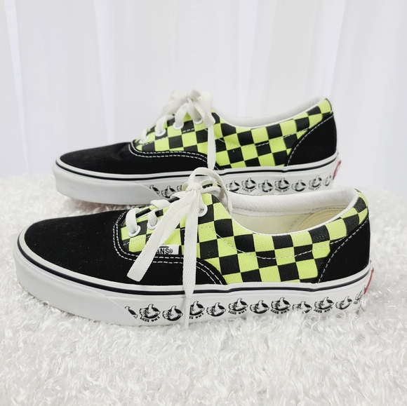 neon green checkered vans Off 55 